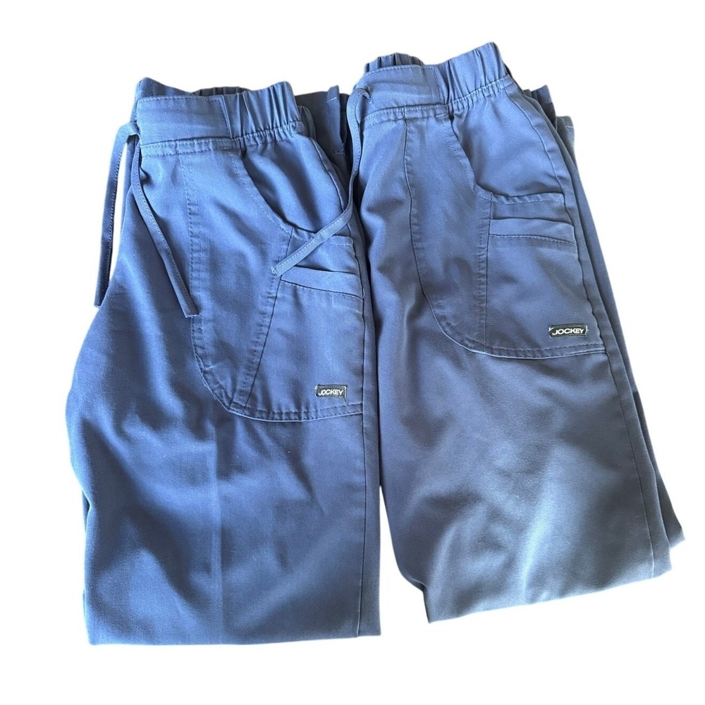 Lot of 2 Jockey Scrub Work Pants XSP Navy Drawstring Workwear Medical Healthcare